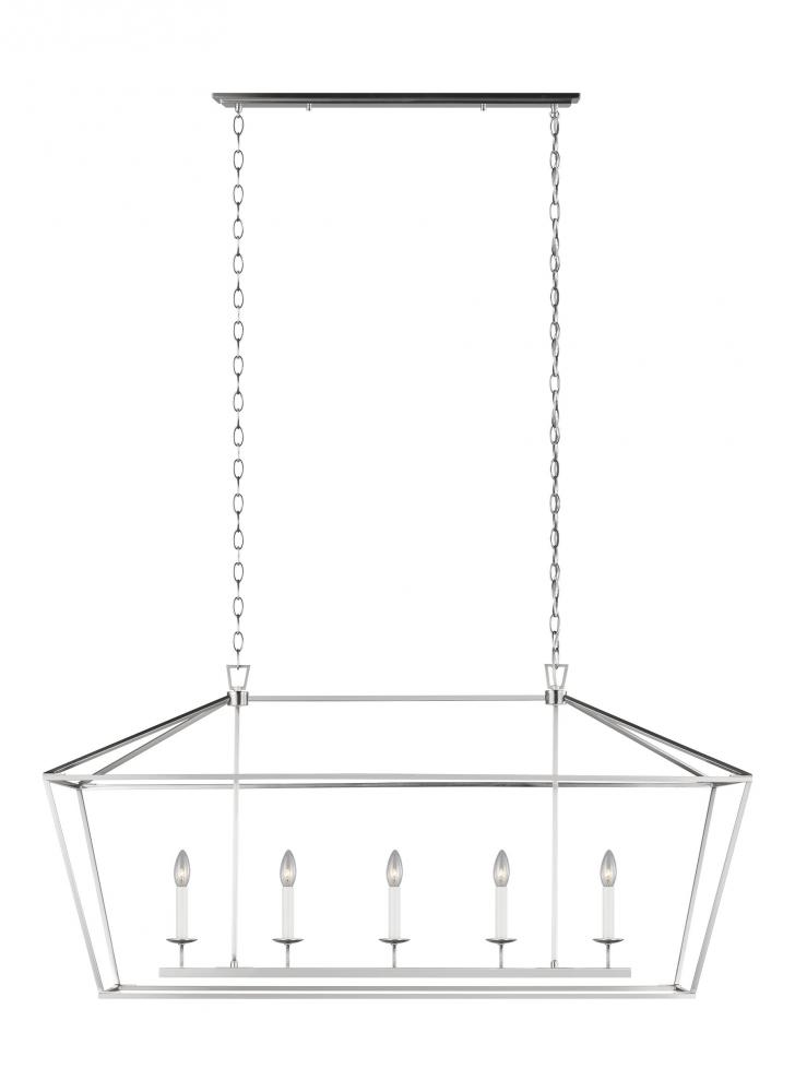 Dianna transitional 5-light LED indoor dimmable linear ceiling chandelier pendant light in brushed n