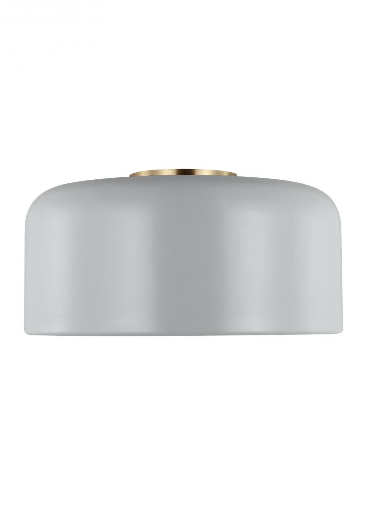 Malone transitional 1-light indoor dimmable medium ceiling flush mount in matte grey finish with mat