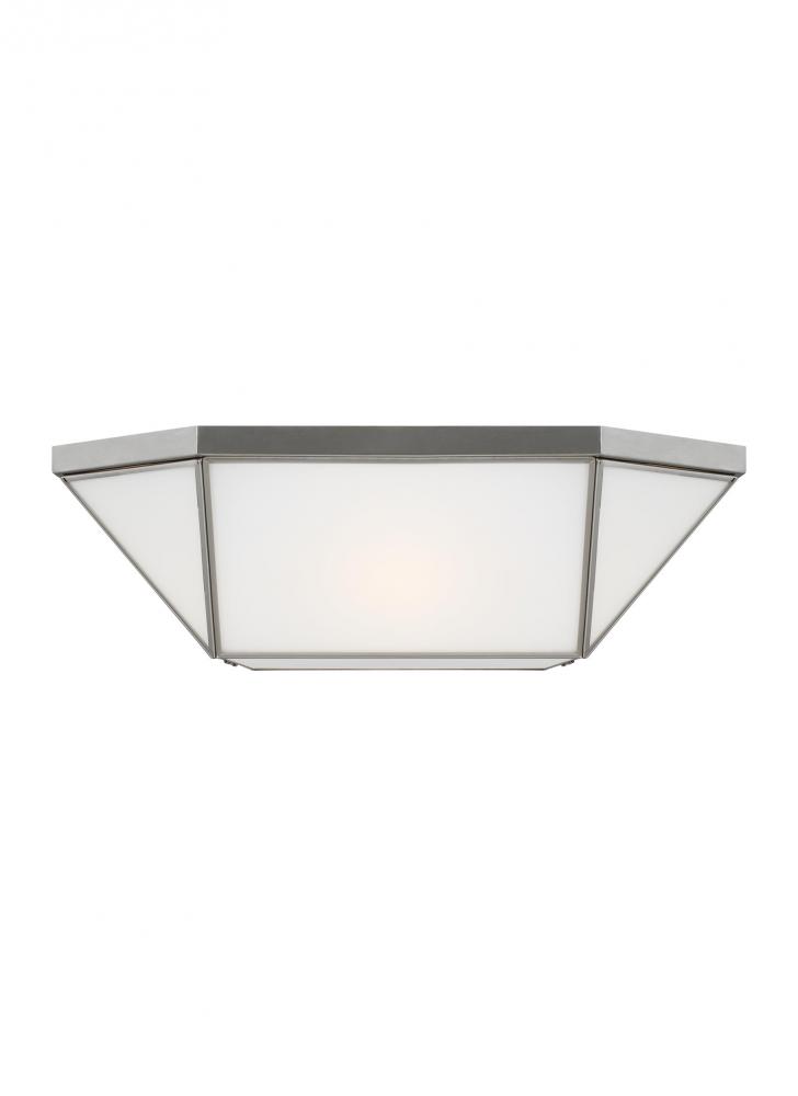 Morrison modern 4-light indoor dimmable ceiling flush mount in brushed nickel silver finish with smo