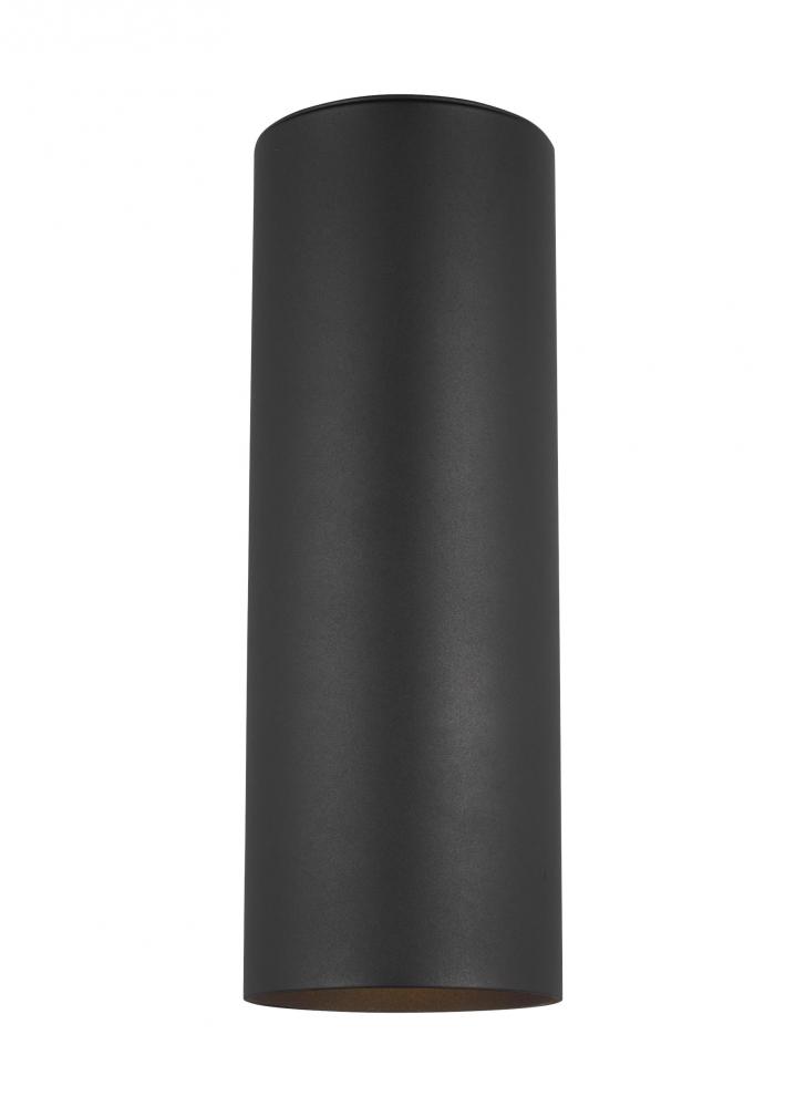 Outdoor Cylinders transitional 2-light outdoor exterior small wall lantern sconce in black finish wi