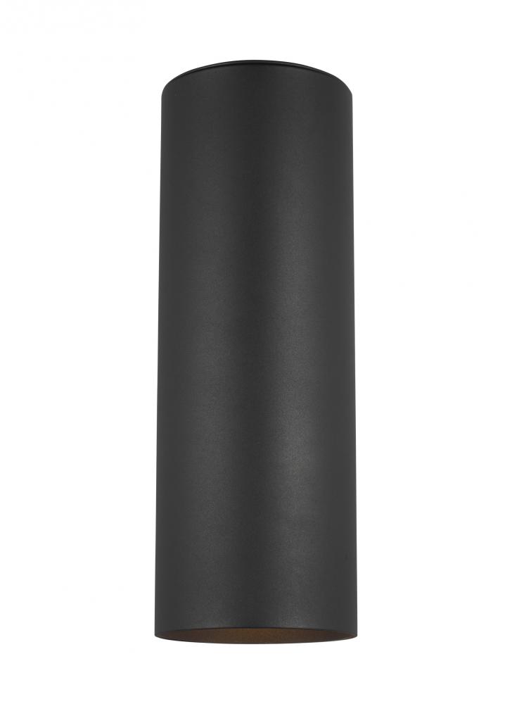 Outdoor Cylinders transitional 2-light LED outdoor exterior small wall lantern sconce in black finis