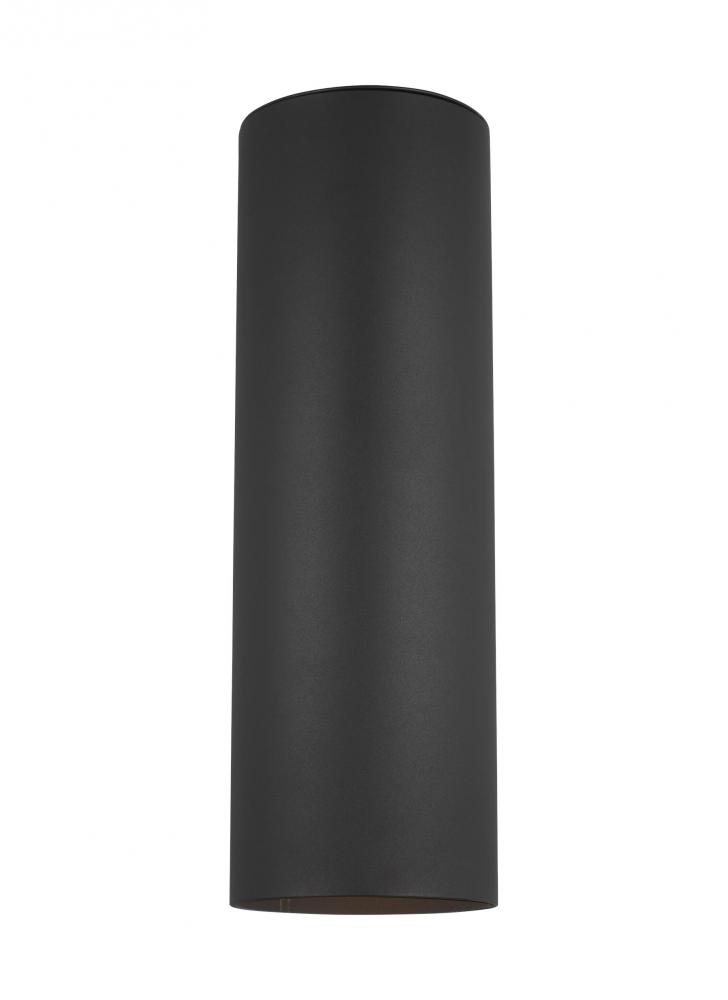 Outdoor Cylinders transitional 2-light outdoor exterior large wall lantern sconce in black finish wi