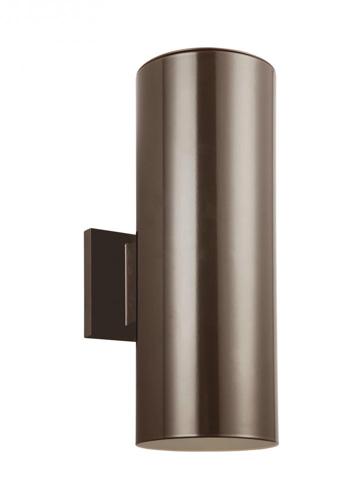 Outdoor Cylinders transitional 2-light integrated LED outdoor exterior small wall lantern sconce in