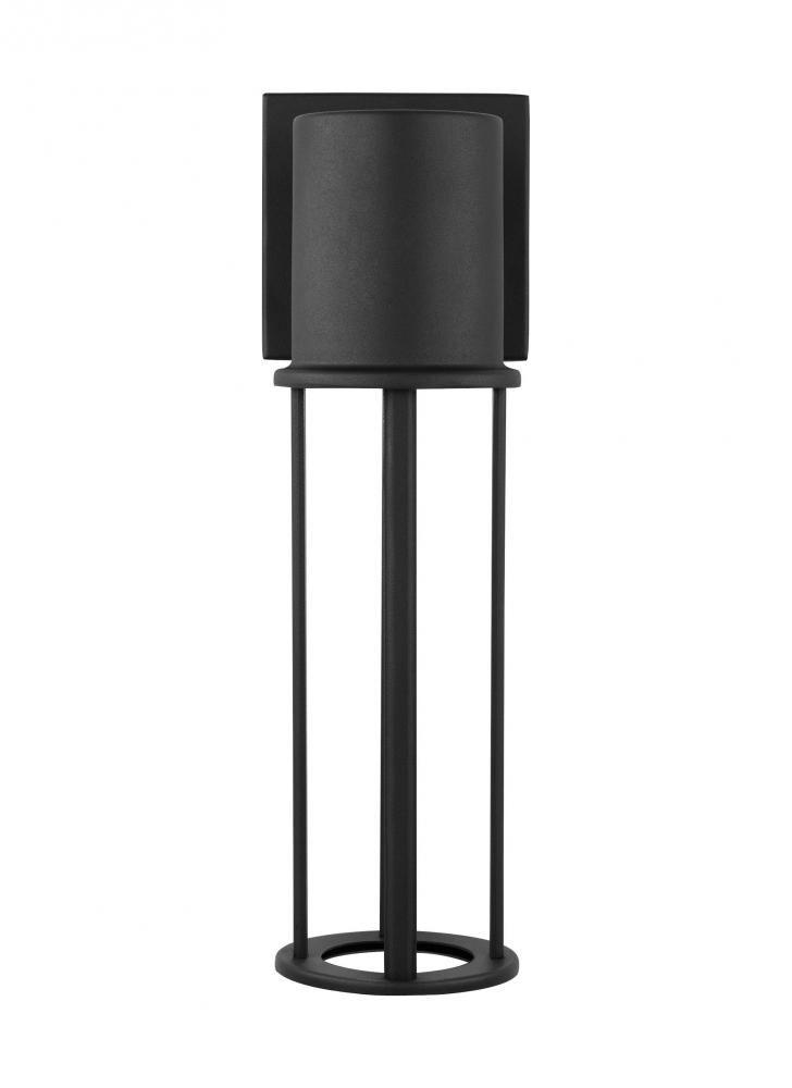 Union modern LED outdoor exterior medium open cage wall lantern in black finish