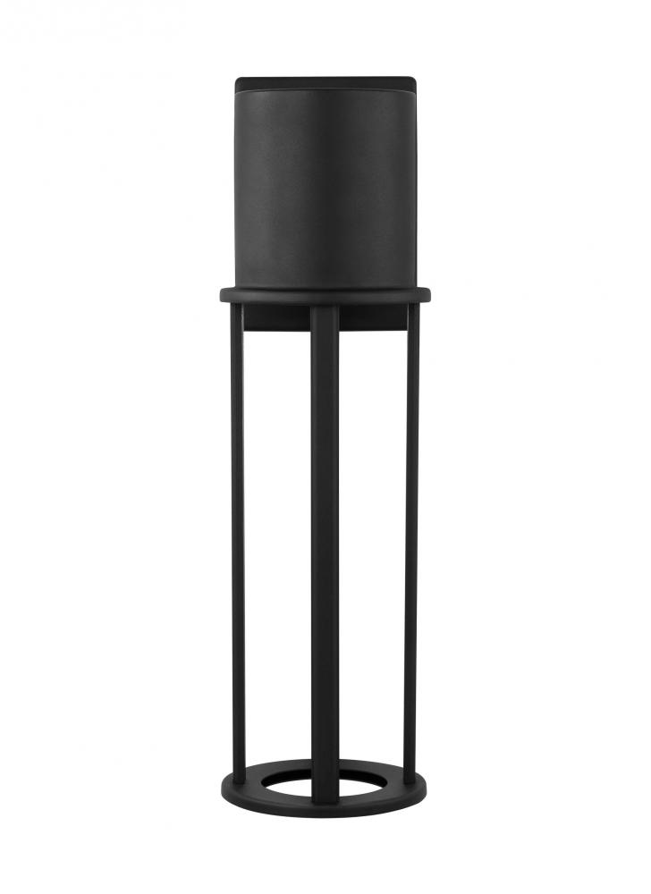 Union modern LED outdoor exterior open cage large wall lantern in black finish