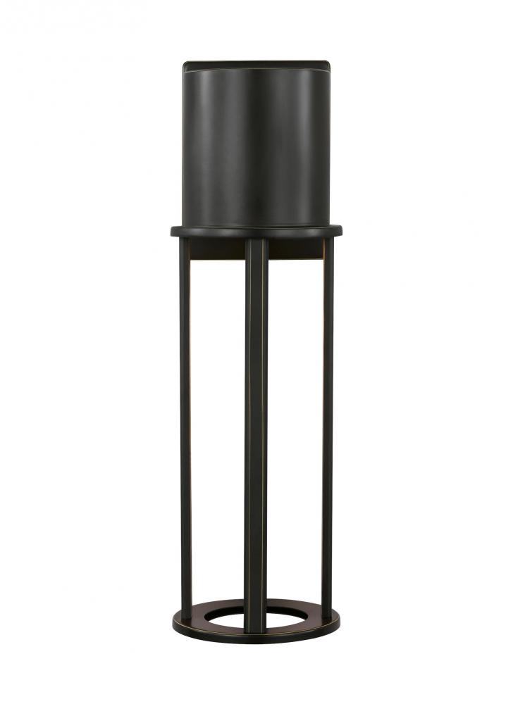 Union modern LED outdoor exterior open cage large wall lantern in antique bronze finish