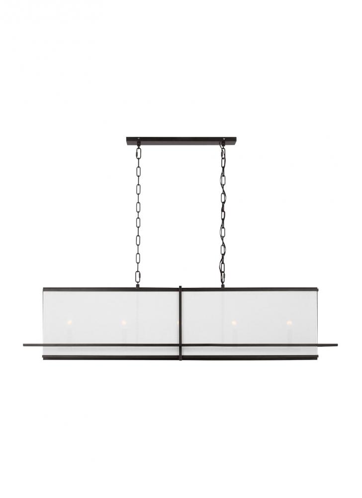 Dresden Casual 5-Light Indoor Dimmable Large Linear Chandelier