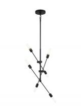 Studio Co. VC 3100506-112 - Axis modern 6-light indoor dimmable medium chandelier in midnight black finish