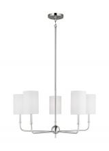 Studio Co. VC 3109305EN-962 - Foxdale transitional 5-light LED indoor dimmable chandelier in brushed nickel silver finish with whi