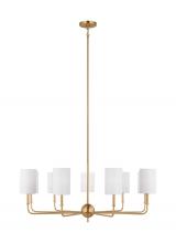 Studio Co. VC 3109309-848 - Foxdale transitional 9-light indoor dimmable chandelier in satin brass gold finish with white linen