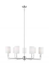 Studio Co. VC 3109309-962 - Foxdale transitional 9-light indoor dimmable chandelier in brushed nickel silver finish with white l