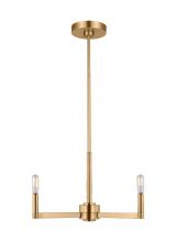 Studio Co. VC 3164203EN-848 - Fullton modern 3-light LED indoor dimmable chandelier in satin brass gold finish