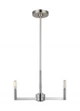 Studio Co. VC 3164203EN-962 - Fullton modern 3-light LED indoor dimmable chandelier in brushed nickel finish