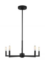 Studio Co. VC 3164205-112 - Fullton modern 5-light indoor dimmable chandelier in midnight black finish