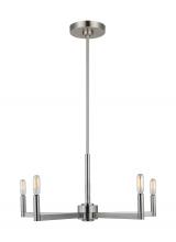 Studio Co. VC 3164205-962 - Fullton modern 5-light indoor dimmable chandelier in brushed nickel finish