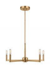 Studio Co. VC 3164205EN-848 - Fullton modern 5-light LED indoor dimmable chandelier in satin brass gold finish