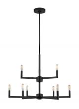 Studio Co. VC 3164209-112 - Fullton modern 9-light indoor dimmable chandelier in midnight black finish