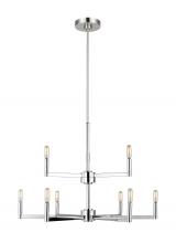 Studio Collection VC 3164209EN-05 - Fullton modern 9-light LED indoor dimmable chandelier in chrome finish