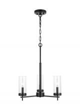 Studio Co. VC 3190303-112 - Zire dimmable indoor 3-light chandelier in a midnight black finish with clear glass shades