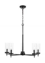 Studio Co. VC 3190305-112 - Zire dimmable indoor 5-light chandelier in a midnight black finish with clear glass shades
