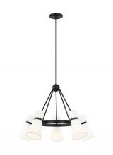 Studio Co. VC 3190505-112 - Clark modern 5-light indoor dimmable ceiling chandelier pendant light in midnight black finish with