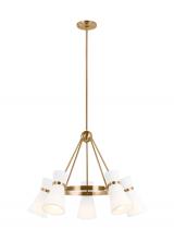 Studio Co. VC 3190505EN3-848 - Clark modern 5-light LED indoor dimmable ceiling chandelier pendant light in satin brass gold finish