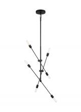 Studio Co. VC 3200506-112 - Axis modern 6-light indoor dimmable large chandelier in midnight black finish