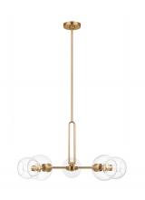 Studio Co. VC 3255705-848 - Codyn contemporary 5-light indoor dimmable large chandelier in satin brass gold finish with clear gl