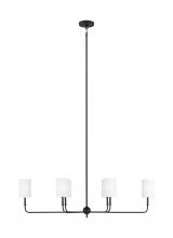 Studio Co. VC 3609306-112 - Foxdale transitional 6-light indoor dimmable linear chandelier in midnight black finish with white l