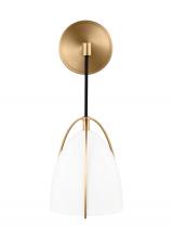 Studio Co. VC 4151801-848 - Norman modern 1-light indoor dimmable bath vanity wall sconce in satin brass gold finish with matte