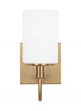 Studio Co. VC 4157101-848 - Oak Moore traditional 1-light indoor dimmable bath vanity wall sconce in satin brass gold finish and