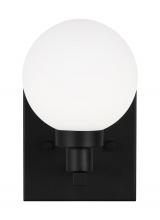 Studio Co. VC 4161601-112 - Clybourn modern 1-light indoor dimmable bath vanity wall sconce in midnight black finish with white