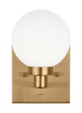 Studio Co. VC 4161601-848 - Clybourn modern 1-light indoor dimmable bath vanity wall sconce in satin brass gold finish with whit