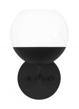 Studio Co. VC 4168101-112 - Alvin modern 1-light indoor dimmable bath vanity wall sconce in midnight black finish with white mil