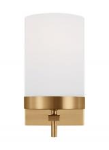 Studio Co. VC 4190301-848 - Zire dimmable indoor 1-light LED wall light or bath sconce in a satin brass finish with etched white
