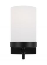 Studio Co. VC 4190301EN3-112 - Zire dimmable indoor 1-light LED wall light or bath sconce in a midnight black finish with etched wh