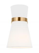 Studio Co. VC 4190501EN3-848 - Clark modern 1-light LED indoor dimmable bath vanity wall sconce in satin brass gold finish with whi