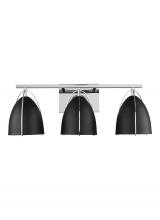 Studio Co. VC 4451703-05 - Norman modern 3-light indoor dimmable bath vanity wall sconce in chrome silver finish with midnight