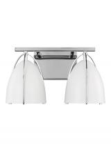 Studio Co. VC 4451802-05 - Norman modern 2-light indoor dimmable bath vanity wall sconce in chrome silver finish with matte whi