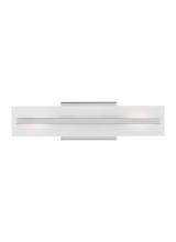 Studio Co. VC 4454302-05 - Dex contemporary 2-light indoor dimmable small bath vanity wall sconce in chrome finish with satin e