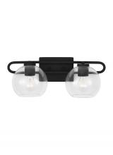 Studio Co. VC 4455702-112 - Codyn contemporary 2-light indoor dimmable bath vanity wall sconce in midnight black finish with cle