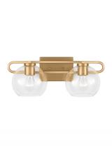Studio Co. VC 4455702-848 - Codyn contemporary 2-light indoor dimmable bath vanity wall sconce in satin brass gold finish with c
