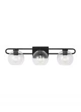Studio Co. VC 4455703-112 - Codyn contemporary 3-light indoor dimmable bath vanity wall sconce in midnight black finish with cle