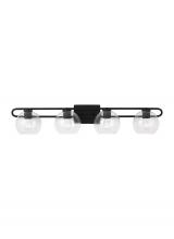 Studio Co. VC 4455704-112 - Codyn contemporary 4-light indoor dimmable bath vanity wall sconce in midnight black finish with cle