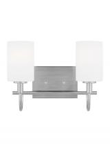 Studio Co. VC 4457102EN3-962 - Oak Moore traditional 2-light LED indoor dimmable bath vanity wall sconce in brushed nickel silver f
