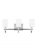 Studio Co. VC 4457103-05 - Oak Moore traditional 3-light indoor dimmable bath vanity wall sconce in chrome finish and etched wh