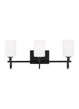 Studio Co. VC 4457103-112 - Oak Moore traditional 3-light indoor dimmable bath vanity wall sconce in midnight black finish and e