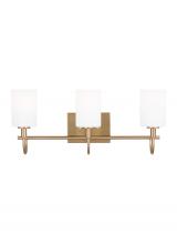 Studio Co. VC 4457103EN3-848 - Oak Moore traditional 3-light LED indoor dimmable bath vanity wall sconce in satin brass gold finish