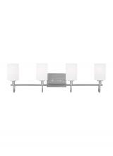 Studio Co. VC 4457104EN3-962 - Oak Moore traditional 4-light LED indoor dimmable bath vanity wall sconce in brushed nickel silver f