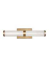 Studio Co. VC 4459293S-848 - Syden contemporary 1-light LED indoor dimmable small bath vanity wall sconce in satin brass gold fin